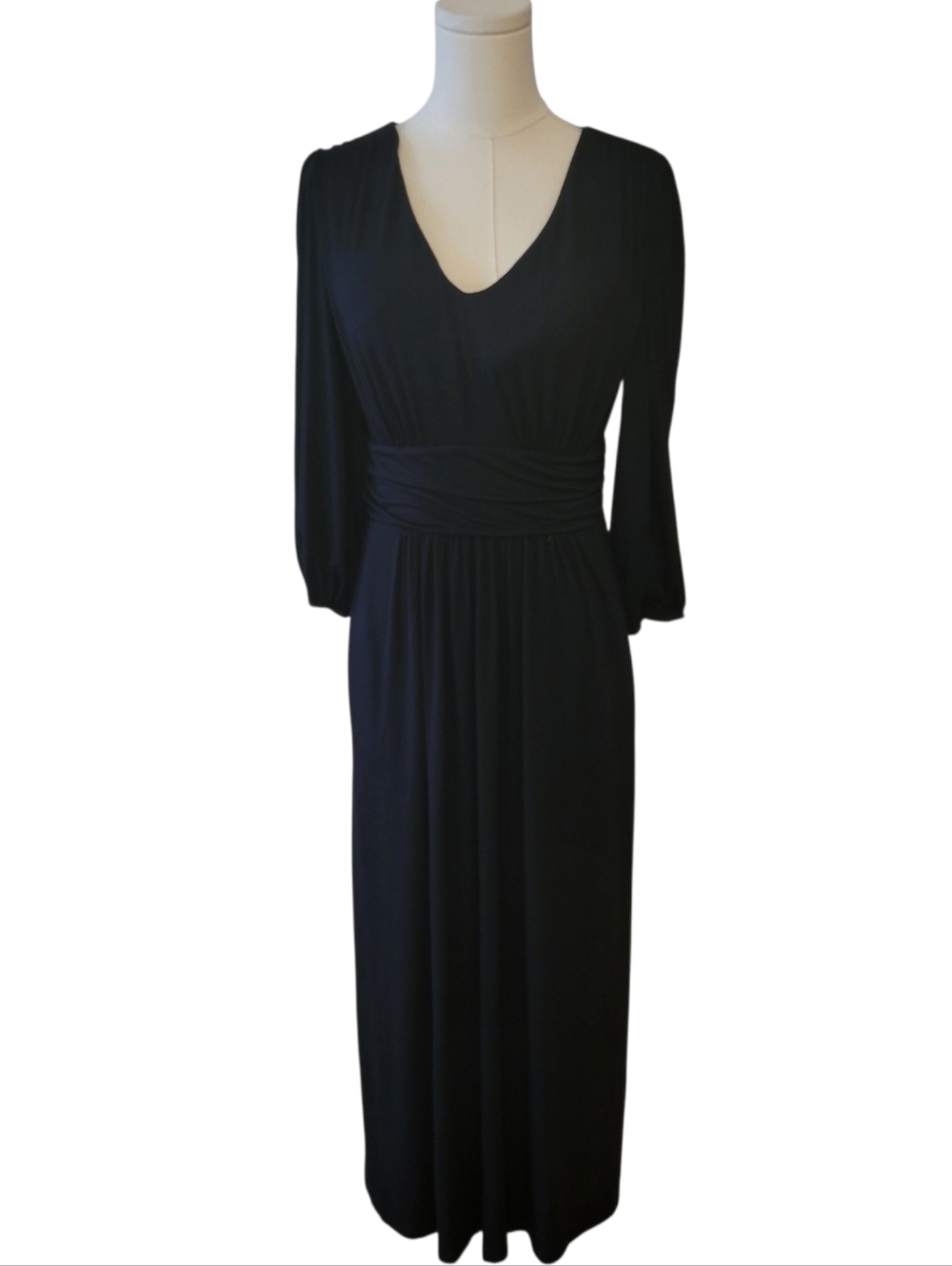 Soma Black Stretch Knit V-neck Maxi Dress Size Medium‎